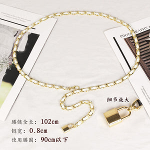 Elegant Clothing Thin Metal Chain Ornament Belts