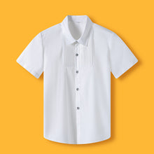 Load image into Gallery viewer, Little Boys Girls White Cotton Short Sleeve Junior Primary School Uniform Shirt
