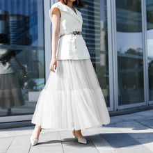 Load image into Gallery viewer, High Waist A Line Long Big Flare Puffy Tulle Skirt
