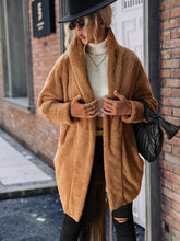 Load image into Gallery viewer, Women Autumn Winter Brown Faux Fur Shearling Double-faced Fuzzy Coat
