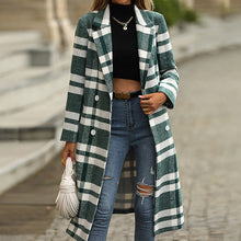 Load image into Gallery viewer, Women Oversized Double Breasted Plaid Tweed Overcoats
