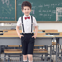 Загрузить изображение в средство просмотра галереи, Children&#39;s Day Performance Suit Junior Primary School Uniform Girls Boys Suspender Trousers Skirt Set
