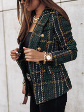 Load image into Gallery viewer, Autumn Winter Plaid Double Breated Short Blazer
