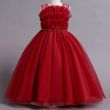 Load image into Gallery viewer, 110-160cm Girls Tulle Puffy Princess Pleated Tiered Dress
