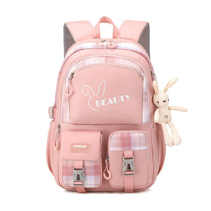 Big Middle School Student Backpack Schoolbag (doll is included)