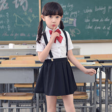 Загрузить изображение в средство просмотра галереи, Children&#39;s Day Performance Suit Junior Primary School Uniform Girls Boys Suspender Trousers Skirt Set
