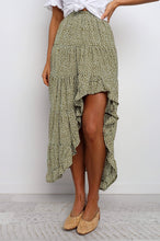 Load image into Gallery viewer, Printed Elastic Waist Asymmetrical Frilled Skirt
