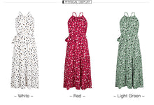 Load image into Gallery viewer, Summer Polka Dot Vacation Big Flare Ruffle Dress
