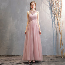 Load image into Gallery viewer, Pink Blue Off Shoulder Slim Fairy Bridesmaid Evening Dresses
