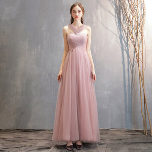 Pink Blue Off Shoulder Slim Fairy Bridesmaid Evening Dresses