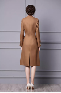 2022 New Design Autumn Winter Slim Wool Midi Blazer Formal Dress