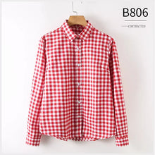 Load image into Gallery viewer, women cheap factory hot sales basic clothes instock brushed plaid flannel shirt
