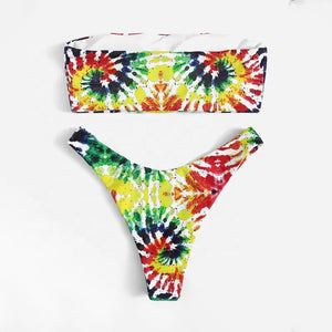 Colorful ladies beach wear women custom swimwear print boho bikini set