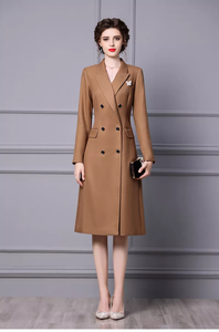 2022 New Design Autumn Winter Slim Wool Midi Blazer Formal Dress