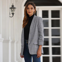 Load image into Gallery viewer, British style Classic Plaid Women Blazer
