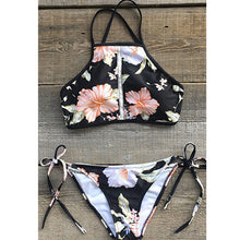 Загрузить изображение в средство просмотра галереи, floral print backless swimming suit women sexy bikini
