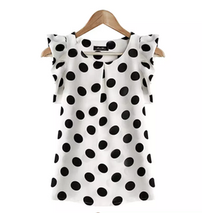 Summer Sweet Ruffle Sleeve Polka Dot Top