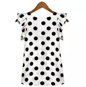 Summer Sweet Ruffle Sleeve Polka Dot Top