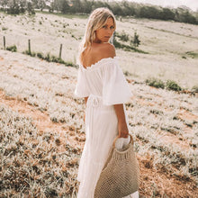 Load image into Gallery viewer, 2023 Trendy women clothing casual sexy white off shoulder maxi bohemian dress
