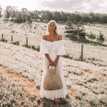 Load image into Gallery viewer, 2023 Trendy women clothing casual sexy white off shoulder maxi bohemian dress
