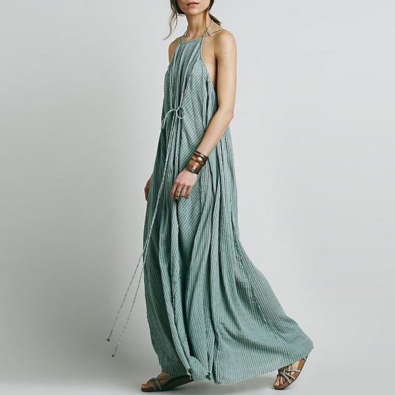 sleeveless sling sexy summer boho maxi dress