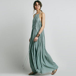 sleeveless sling sexy summer boho maxi dress