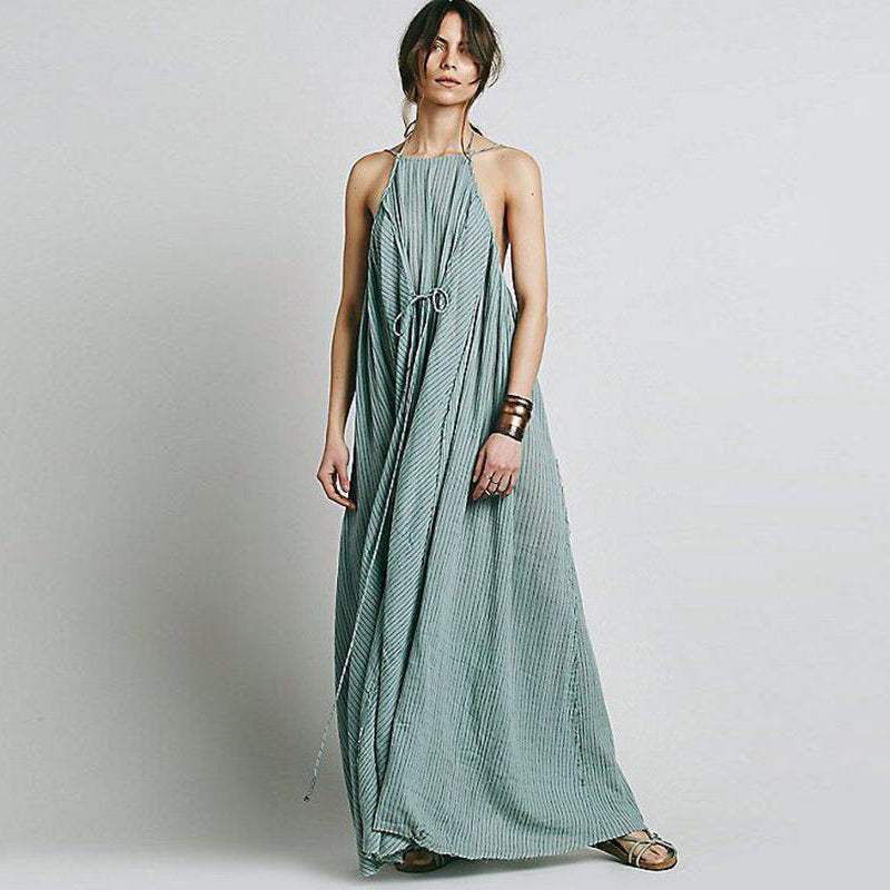 halter neck boho maxi dress