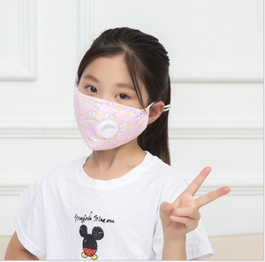 JAC-1 Cute 100% Natural Cotton Face Mask For Child Kids With Breath Valve