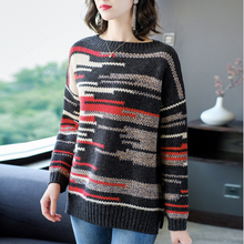 Load image into Gallery viewer, Casual Long Sleeve Knit Thick Women Acrylic Sweater

