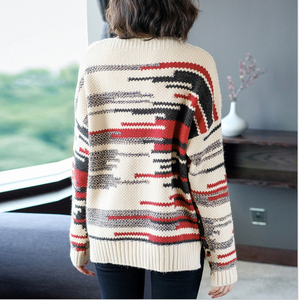 Casual Long Sleeve Knit Thick Women Acrylic Sweater