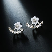 Load image into Gallery viewer, Crystal Sweetheart Pendant Asymmetrical Leaves Ear-hook Stud Earrings
