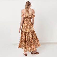 Load image into Gallery viewer, Bohemian Strapless Floral Smocking Dress

